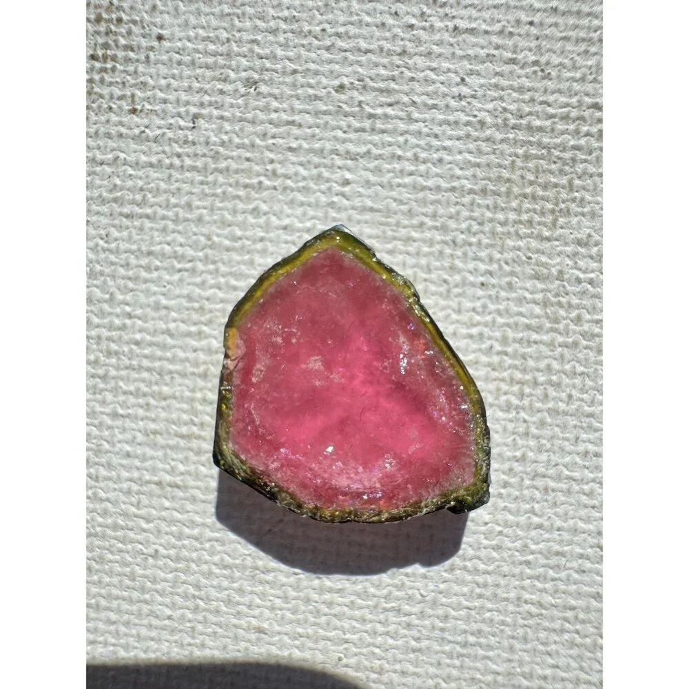 Watermelon Tourmaline Natural Crystal Slice Custom Cabochon Natural #8